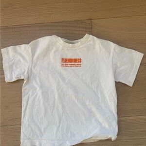 Fendi Kids White Tee with Orange Logo